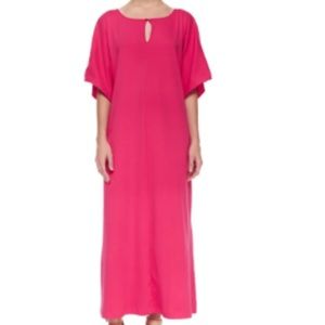 🆕 Joan Vass Keyhole-Front Long Dolman Midi-Dress